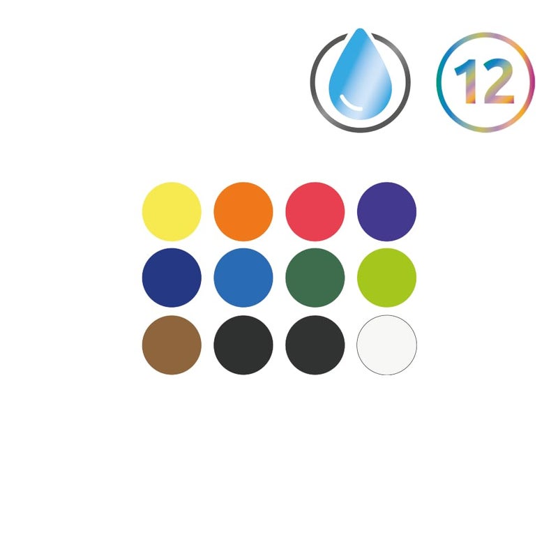 Derwent Watercolour Paint Pan Set of 12 - Image 2