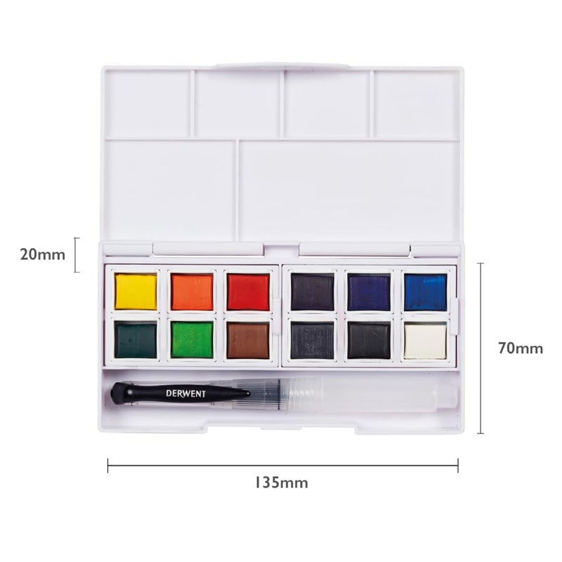 Derwent Watercolour Paint Pan Set of 12 - Image 3