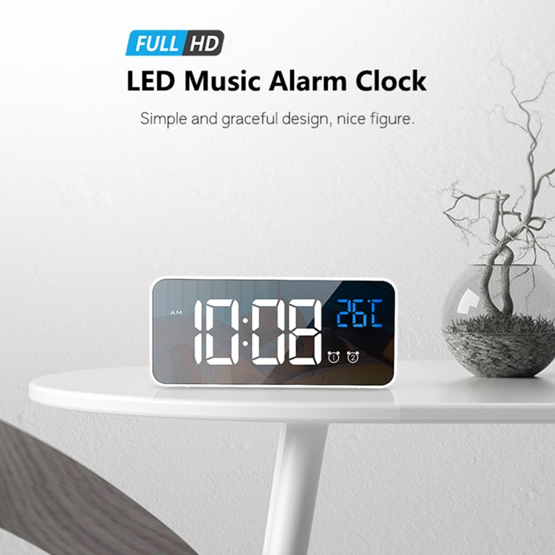 Kids Alarm Clock: Black, Multifunctional With Large LED Display - Voice-controlled Energy-saving Mode, Digital Clock For Bedroom Kids - Image 2