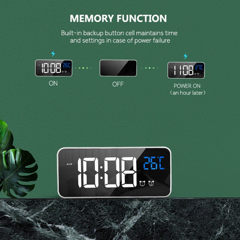 Kids Alarm Clock: Black, Multifunctional With Large LED Display - Voice-controlled Energy-saving Mode, Digital Clock For Bedroom Kids - Image 4