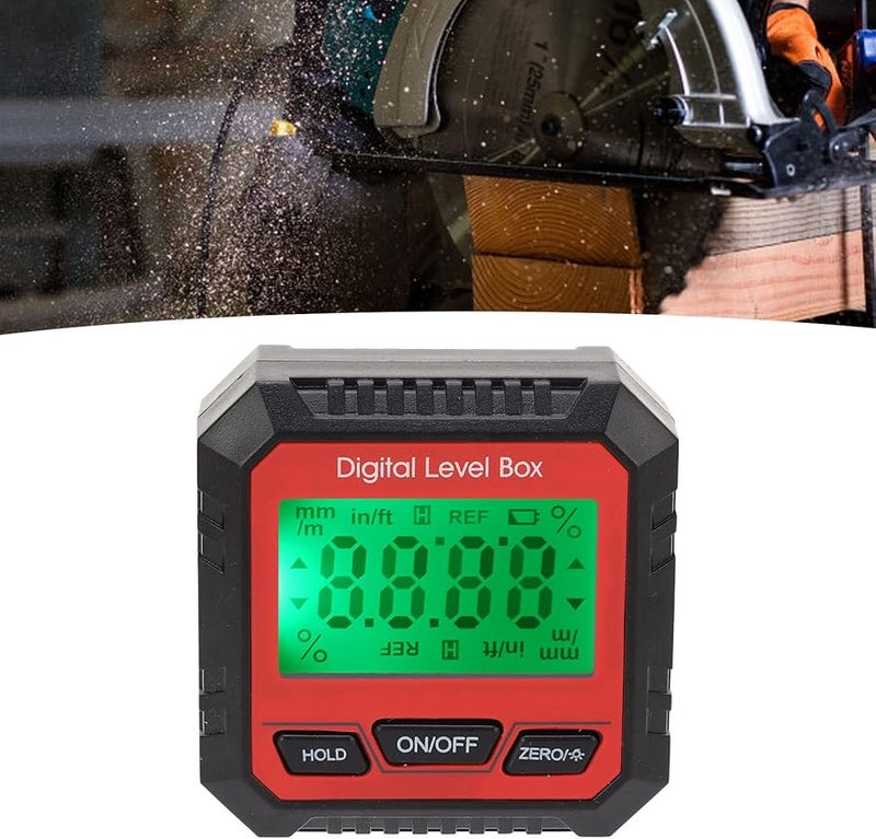 Digital Level Box Magnetic Angle Finder Protractor Red LCD Display Two Modes - Image 4