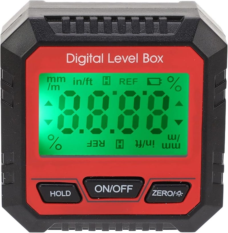 Digital Level Box Magnetic Angle Finder Protractor Red LCD Display Two Modes - Image 2