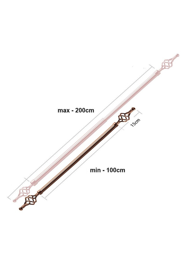Extendable Single Curtain Rod Copper 100-200cm 2 Meter - Image 3
