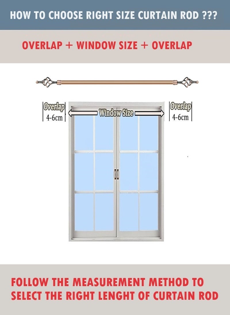 Extendable Single Curtain Rod Copper 100-200cm 2 Meter - Image 5