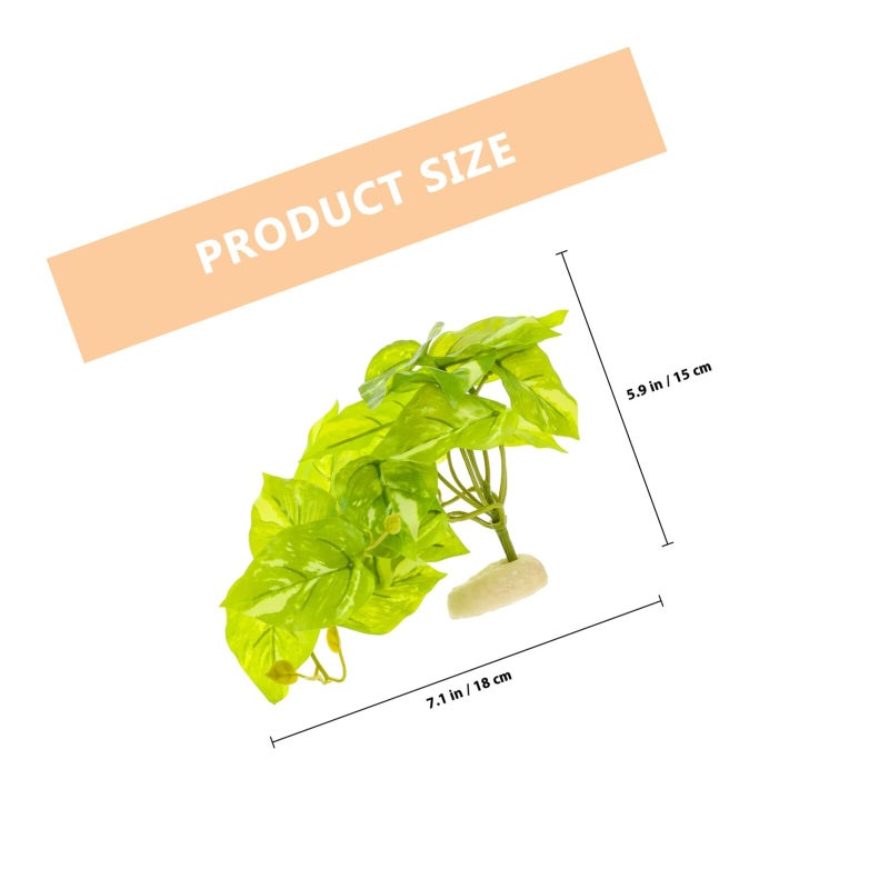 Green Artificial Reptile Plant Decor For Lizard Tank And Turtle Aquarium Landscaping - Image 3