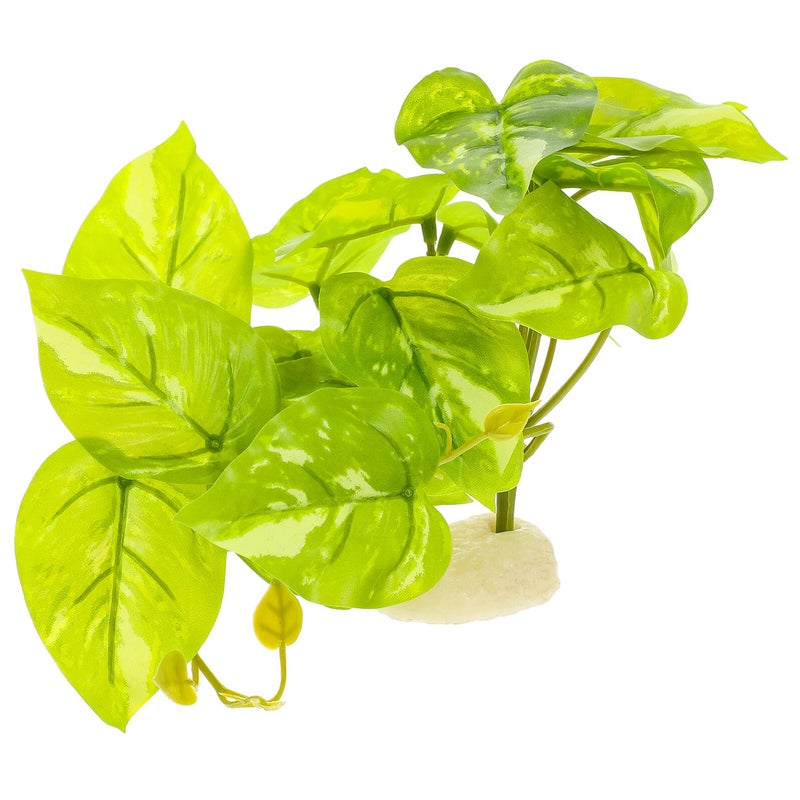 Green Artificial Reptile Plant Decor For Lizard Tank And Turtle Aquarium Landscaping - Image 2