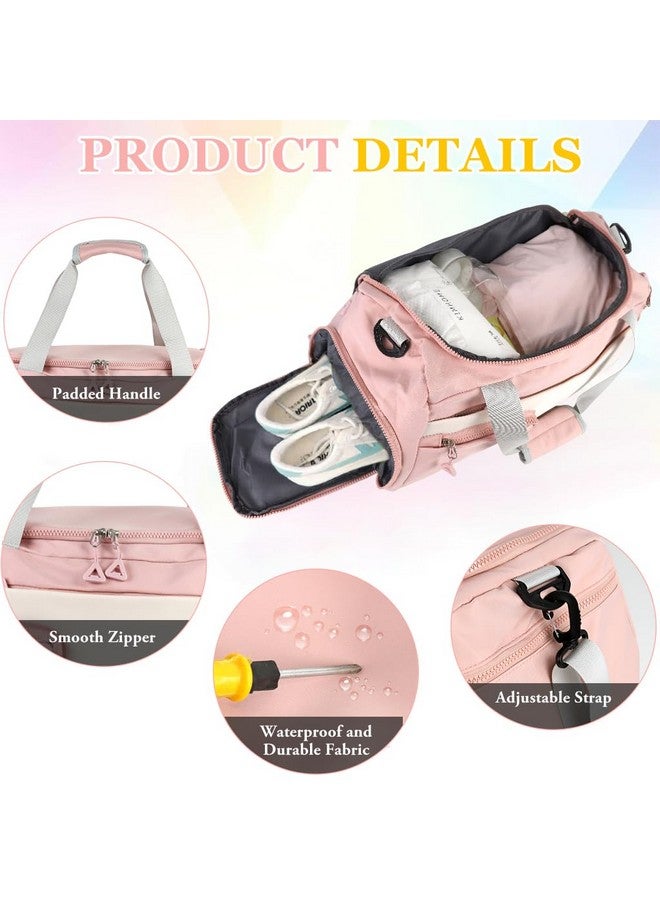 PALAY¬Æ Gym Bag Fashion Fitness Bag with Shoe Compartment Lightweight Duffle Shoulder Travel Multifunctional Travel Waterproof Day Pack Shoulder Yoga,Pink - Image 3