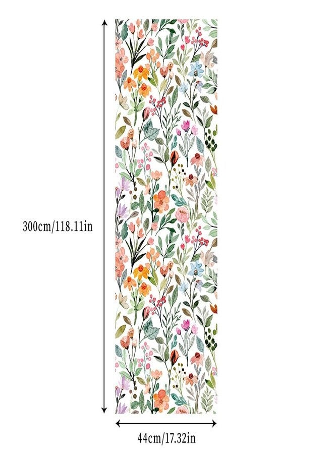 GeRRiT 17.32"x118" Floral Wallpaper Peel and Stick Boho Textured Wall Paper for Bedroom Bathroom Renter Friendly Waterproof Pink Watercolor Modern Wallpaper for Kitchen Cabinet - Image 4