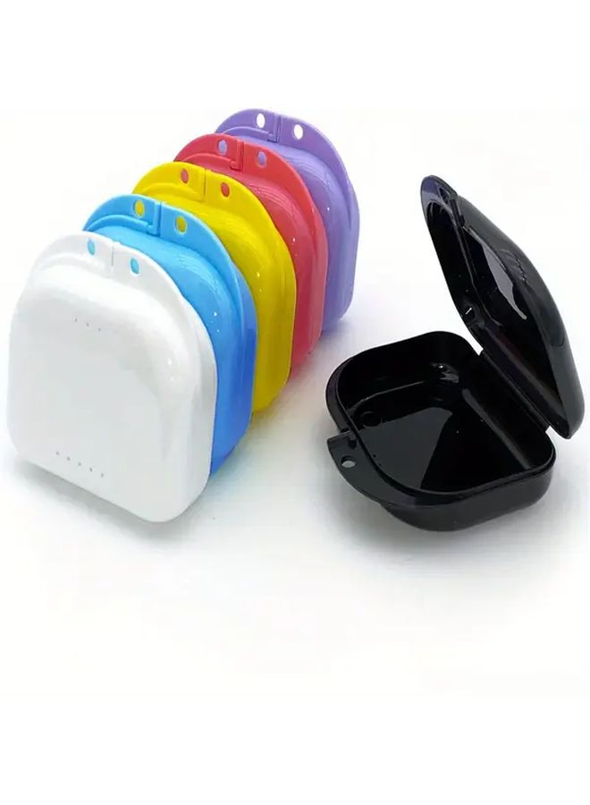 6pcs Colorful Denture Case with Vent Holes Snap Lock Easy to Use Durable Plastic - Image 1