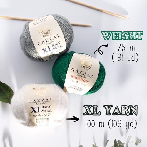 Gazzal 3 Pack (Ball) Gazzal Baby Wool XL Total 5.28 Oz / 328 Yrds, Each Ball 1.76 Oz (50g) / 109 Yrds (100m) Super Soft, Medium-Worsted Yarn, 40% Lana Merino 20% Cashmere Type Polyamide, Pink - 831 - Image 4