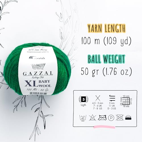 Gazzal 3 Pack (Ball) Gazzal Baby Wool XL Total 5.28 Oz / 328 Yrds, Each Ball 1.76 Oz (50g) / 109 Yrds (100m) Super Soft, Medium-Worsted Yarn, 40% Lana Merino 20% Cashmere Type Polyamide, Pink - 831 - Image 3