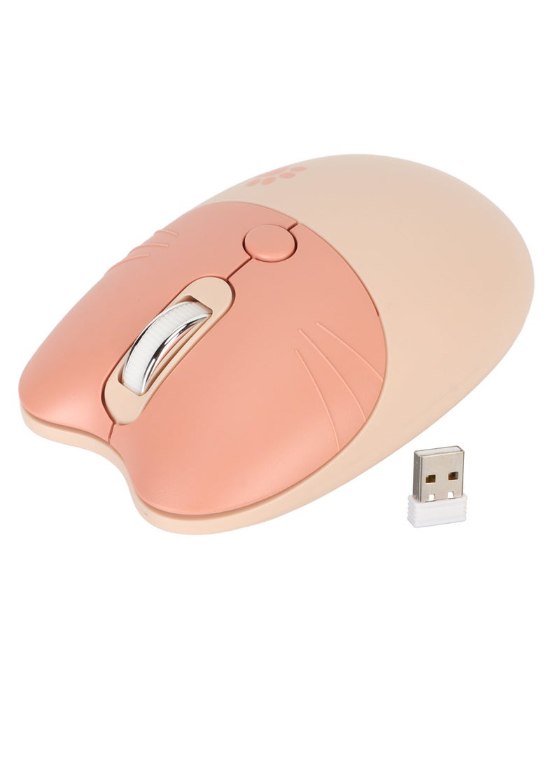 AROAQ Cat Wireless Mouse, Lightweight And Portable Soundless Mouse, 3 Levels DPI Ergonomic Design Computer Mouse, Durable Comfortable Gaming Mouse For Laptop Computer, (1pc, Beige) - Image 1