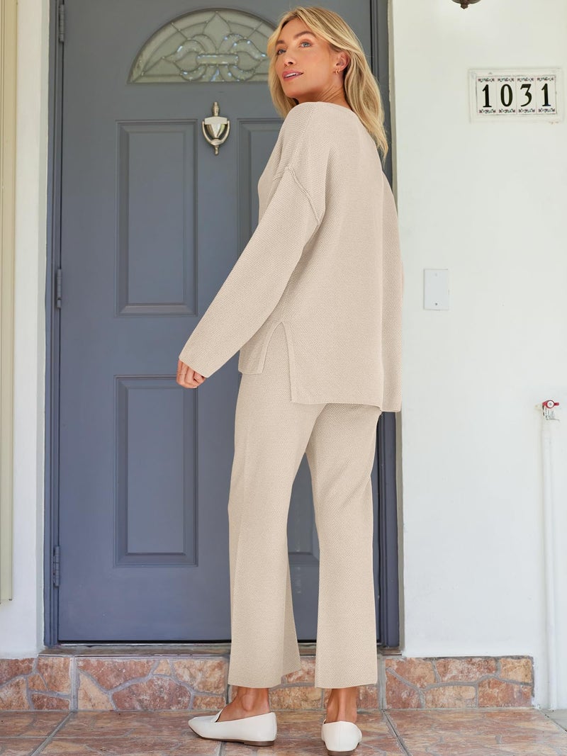 LILLUSORY LILLUSORY Lounge Sets Womens Two 2 Piece Matching 2024 Fall Fashion Outfits Clothes Clothing Trendy Knit Sweater Loungewear Travel Sweatsuit Sweat Suit Sets  - Image 5