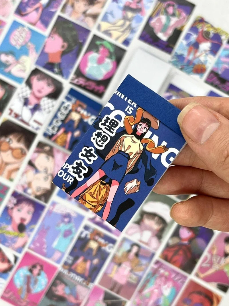 كاغيت جيمي دوكان Kawaii Anime Girl Navy Blue 50 Sheets Notebook Sticker / Decal / Bullet Journal / Notebook Decoration / Scrapbook