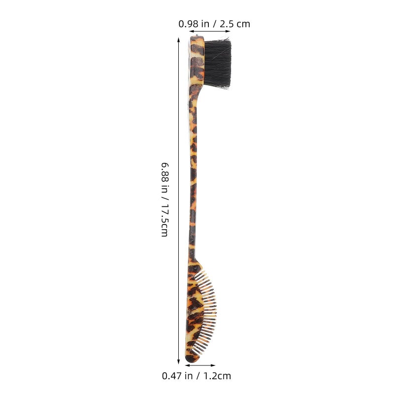Leopard Print Double End Eyebrow Brush and Comb Professional Travel Makeup Tool - Image 3