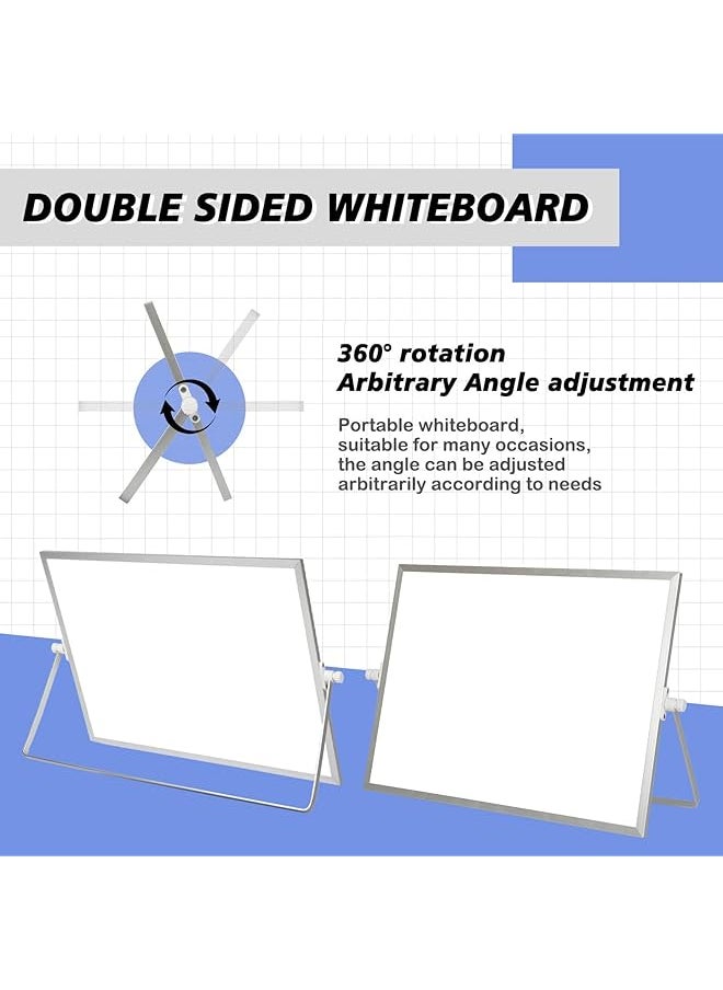 X spring Small Whiteboard With Stand Dry Erase White Board With 8 Whiteboard Markers 4 Suction Blocks 1 Whiteboard Eraser Double Sided Portable White Board Easel 16In 12In  - Image 2
