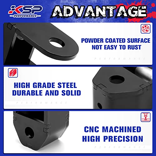 KSP PERFORMANCE KSP Rear Silverado Shock Extender Compatible with Chevy/GMC Lifting for 2-4" in back, Shock Extension for 1999-2024 Silverado Sierra 1500 2WD/4WD 2-4 inch Rear Lifted, 2PC Black Powder Coated Bracket - Image 3