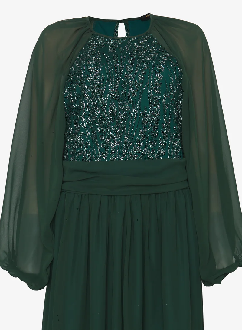 Khizana Plus size A-line Dress With Embellished Bodice