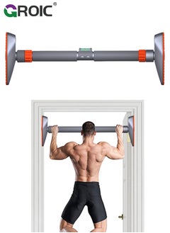 GROIC Pull Up Bar for Doorway, Intelligent Doorway Pull Up Bar 74-97cm with Digital Rep Counter, Calorie, Workout Timer, AI Voice Warning & Level Vial, Door Pull Up Bar, Home Chin Up Bar, Supports 750 kg  - Image 1