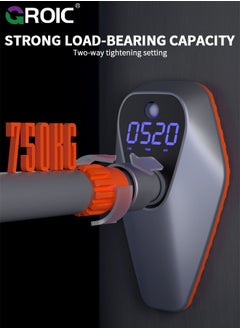 GROIC Pull Up Bar for Doorway, Intelligent Doorway Pull Up Bar 74-97cm with Digital Rep Counter, Calorie, Workout Timer, AI Voice Warning & Level Vial, Door Pull Up Bar, Home Chin Up Bar, Supports 750 kg  - Image 5
