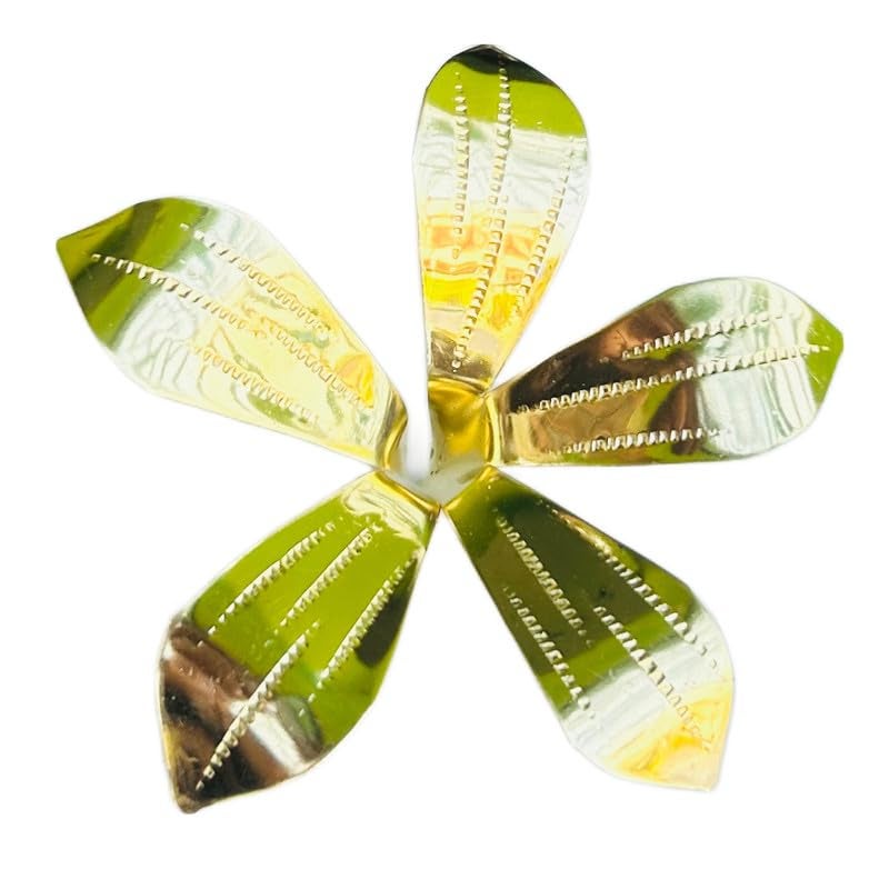Generic Bhabani Antique Shop Pure Brass Mango Leaves for Pooja Brass Amra Pallav for Religious and Worship Use Brass Aampatta Traditional Pooja Accessory for Home and Temple Decoration Pack of 2  - Image 5