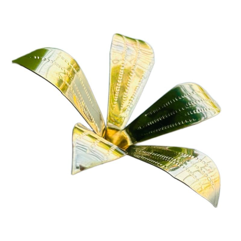 Generic Bhabani Antique Shop Pure Brass Mango Leaves for Pooja Brass Amra Pallav for Religious and Worship Use Brass Aampatta Traditional Pooja Accessory for Home and Temple Decoration Pack of 2  - Image 4