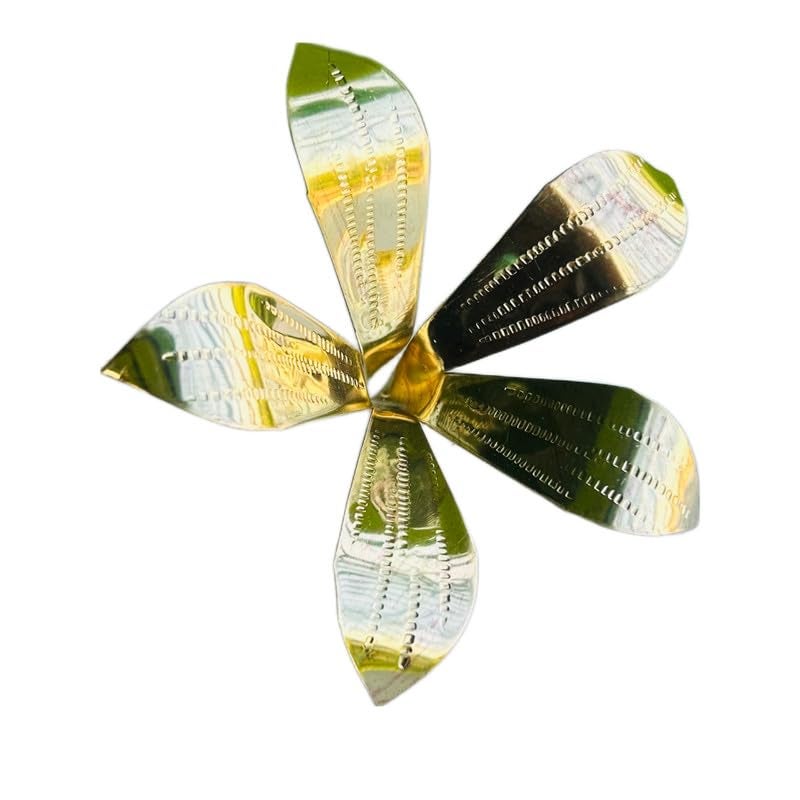 Generic Bhabani Antique Shop Pure Brass Mango Leaves for Pooja Brass Amra Pallav for Religious and Worship Use Brass Aampatta Traditional Pooja Accessory for Home and Temple Decoration Pack of 2  - Image 3