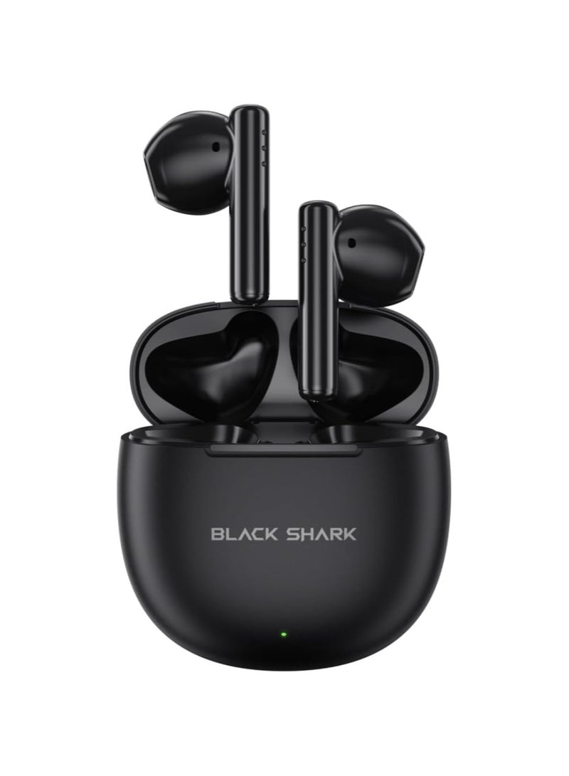 BLACK SHARK سماعات أذن لاسلكية، سماعات ألعاب مع اتصال بلوتوث 5.3، وضع الألعاب، إلغاء الضوضاء النشط وعمر بطارية 40 ساعة T9 - أسود - Image 1