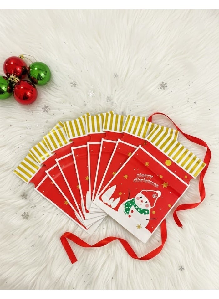 Christmas Drawstring Gift Bag – Snowman Design - Image 1