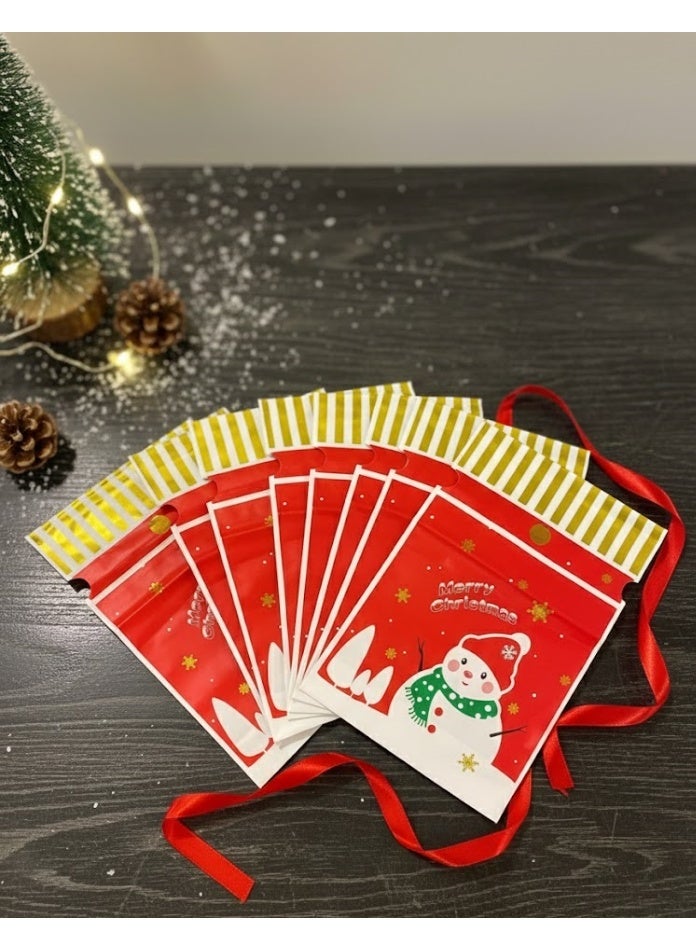 Christmas Drawstring Gift Bag – Snowman Design - Image 2