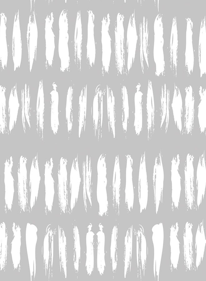 Decotalk Gray and White Wallpaper Peel and Stick Striped Geometric Wallpaper Grey Contact Paper Modern Geometric Wall Paper for Bedroom Bathroom Accent Wall 17.5x120 Boho Grey and White Vinyl - Image 4