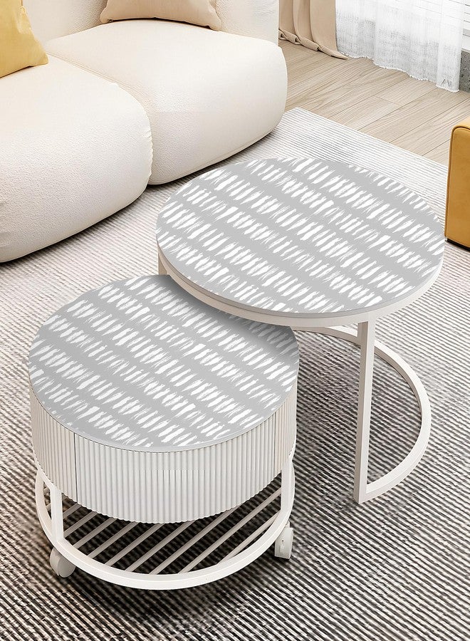 Decotalk Gray and White Wallpaper Peel and Stick Striped Geometric Wallpaper Grey Contact Paper Modern Geometric Wall Paper for Bedroom Bathroom Accent Wall 17.5x120 Boho Grey and White Vinyl - Image 5