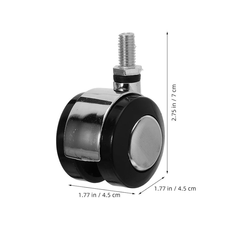 4pcs Office Chair Replacement Wheels - Universal Swivel Caster Wheels M8 Threaded Small Casters Desk Chair Parts Easy Installation for Home Office Hard Floor and Carpets - Image 2