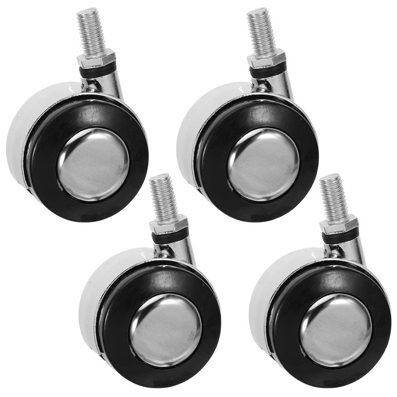 4pcs Office Chair Replacement Wheels - Universal Swivel Caster Wheels M8 Threaded Small Casters Desk Chair Parts Easy Installation for Home Office Hard Floor and Carpets - Image 1