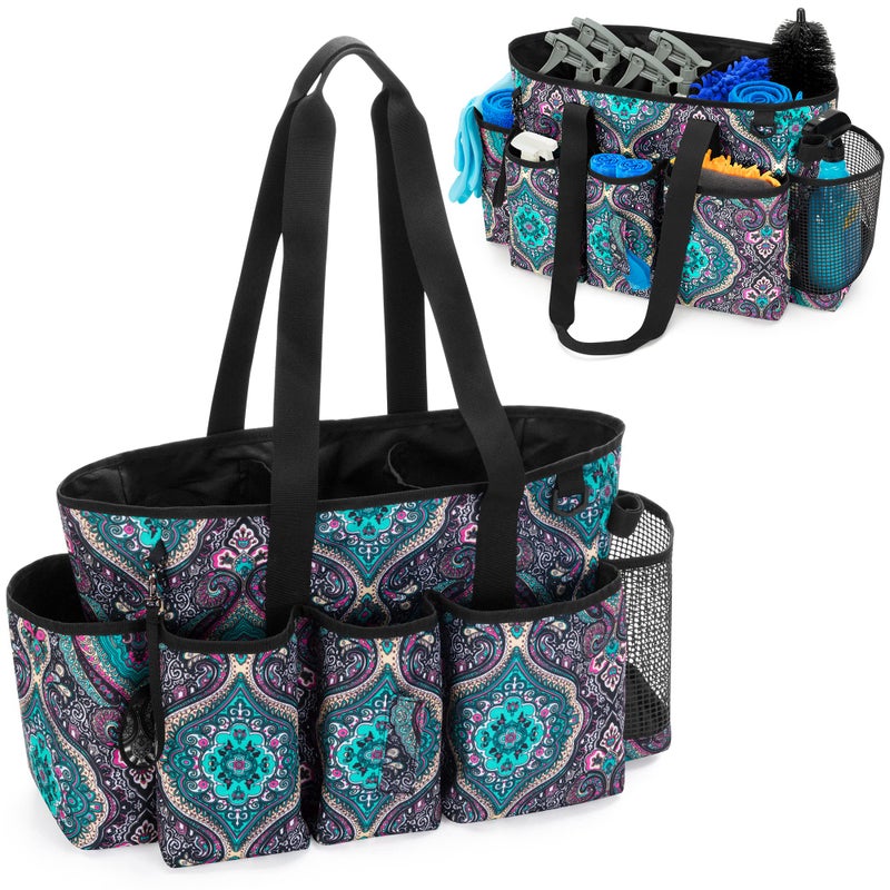 LoDrid Professional Cleaning Tote Caddy for Cleaning Supplies, Cleaning Bag Organizer with Dividers and Handle Strap for Housekeepers Work, Totem, (Bag Only) - Image 1