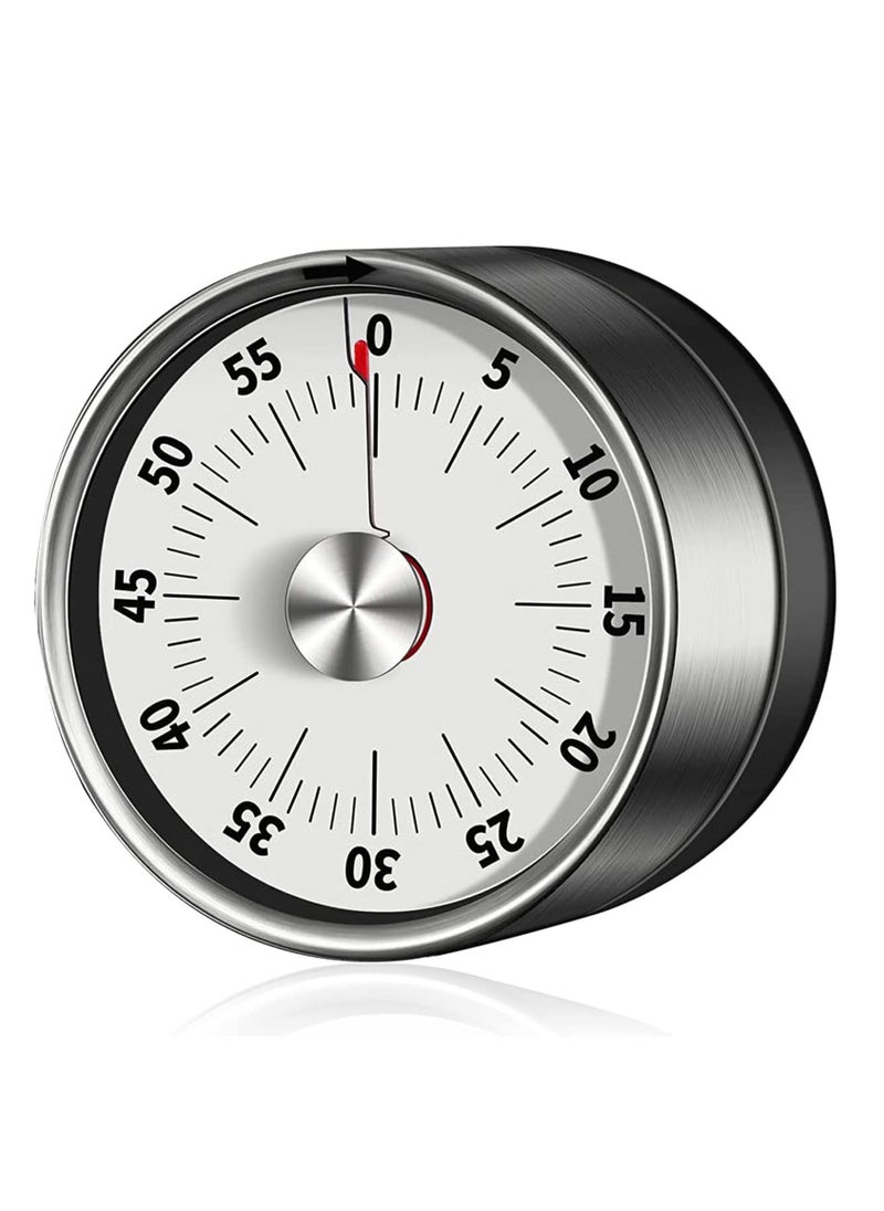 Generic - Mechanical Magnetic Kitchen Timer with Loud Alarm No Batteries Needed Stainless Steel Design for Chefs - Image 1