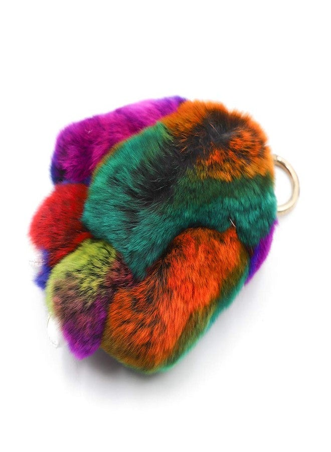 CHUANGLI Keychain Fluffy Faux Fur Keychain Handbag Pom Pom Keyring Pendant for Women Girls - Image 5