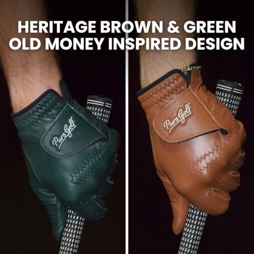 PUR3 Golf PUR3 Cabretta Leather Golf Gloves Men | 2 Pack Heritage Collection | Includes Ball Marker | Golf Glove Men Left Hand and Right Hand (Small, Worn on Left Hand (for Right Handed Golfers)) - Image 4