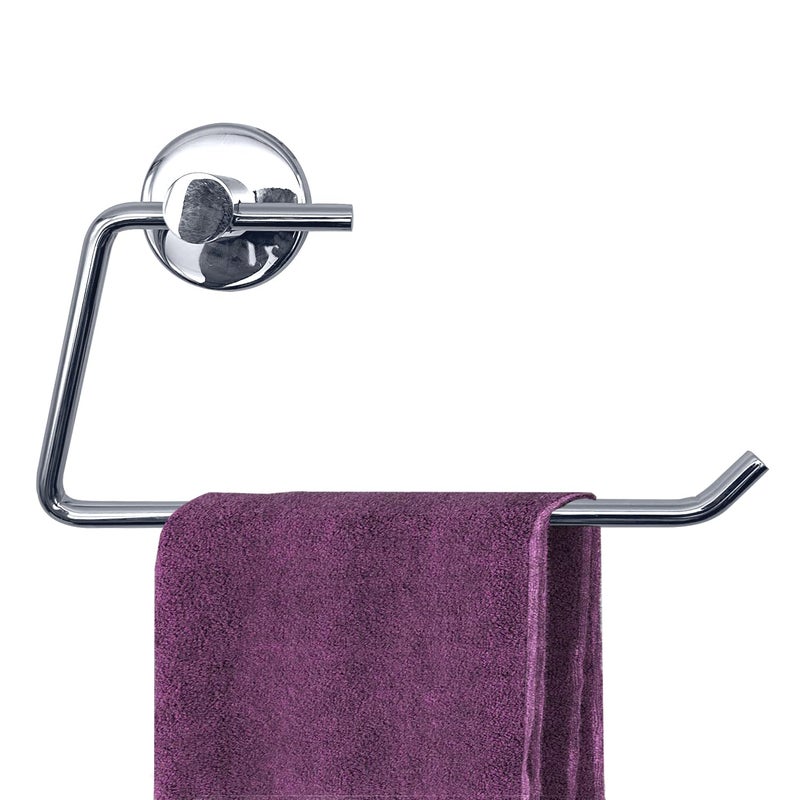 Tukzer Wall Mounted Stainless Steel Towel Holder | Dust-Proof, Waterproof | Square Shape Holder/Hanger for Bathroom, Kitchen, Washroom - Silver - Image 2