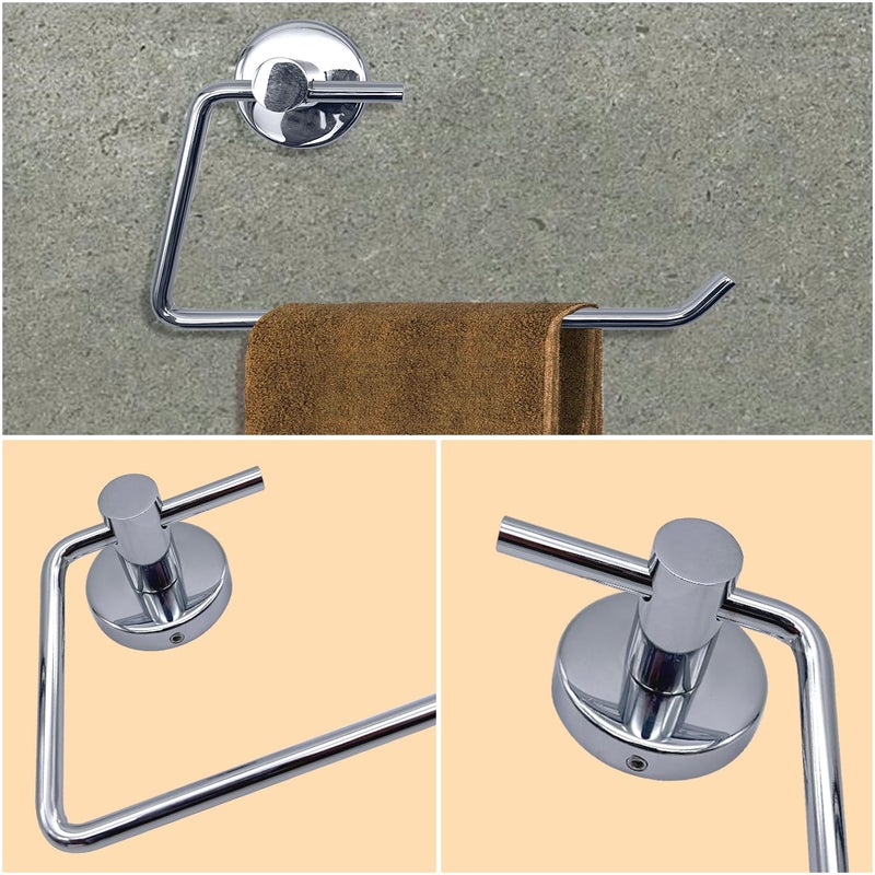Tukzer Wall Mounted Stainless Steel Towel Holder | Dust-Proof, Waterproof | Square Shape Holder/Hanger for Bathroom, Kitchen, Washroom - Silver - Image 4