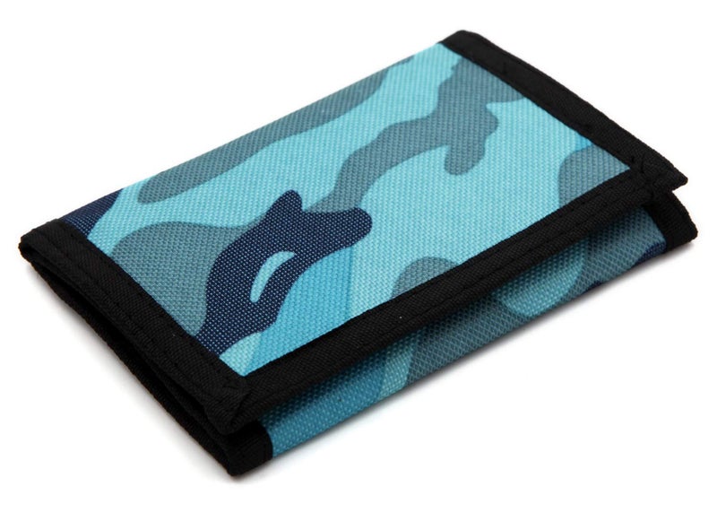 JONYEE Kids Wallet for Boys and Girls, Novelty Wallet for Boys Ages 5-7, Camo Teen Wallet for Kids Birthday Gifts (Blue) - Image 1