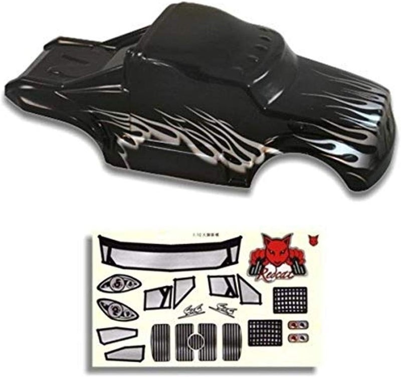 Redcat Racing Semi Truck Body, 1/10 Scale, Black/Silver