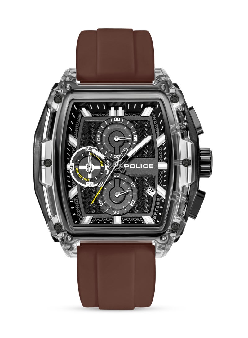 POLICE Men Clout Tank Four Interchangeable Silicone Straps Chronograph Watch , 53.5mm - Image 3