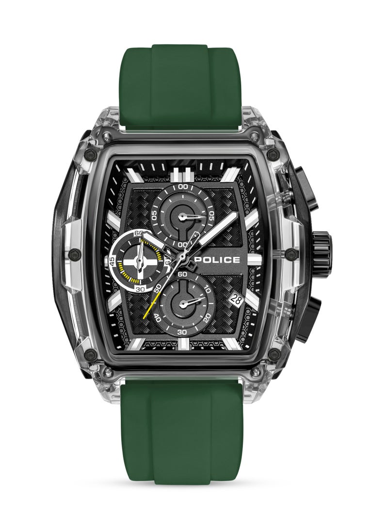POLICE Men Clout Tank Four Interchangeable Silicone Straps Chronograph Watch , 53.5mm - Image 4