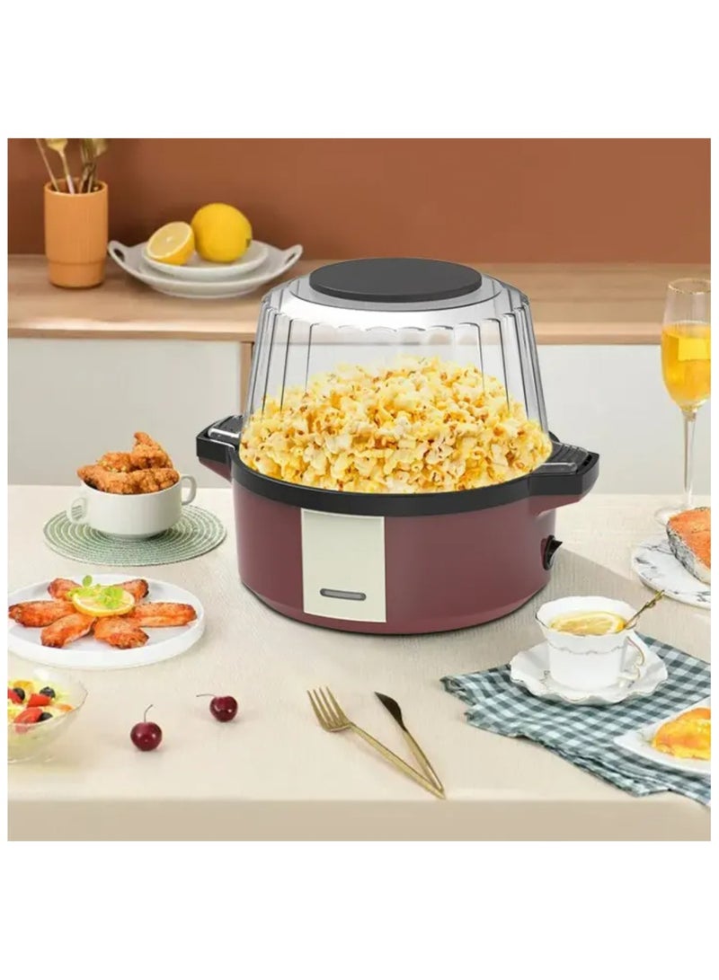 700W Electric Popcorn Maker, 2.5L Capacity with Nonstick Plate, Fast Heating Stirring, Cool-Touch Handles, Dishwasher Safe, Includes Measuring Spoon. - Image 2