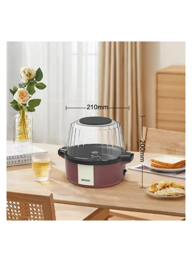 700W Electric Popcorn Maker, 2.5L Capacity with Nonstick Plate, Fast Heating Stirring, Cool-Touch Handles, Dishwasher Safe, Includes Measuring Spoon. - Image 4