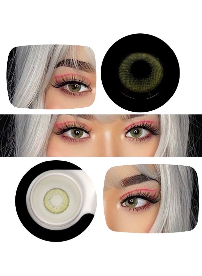 ARUWA Olivine Lenses Yearly Colored Contact Lenses, Unisex Cosmetic Contact Lenses, Natural Fashion Lenses, 40% Water Soft Contacts,Lens Diameter 14.2mm - Image 3