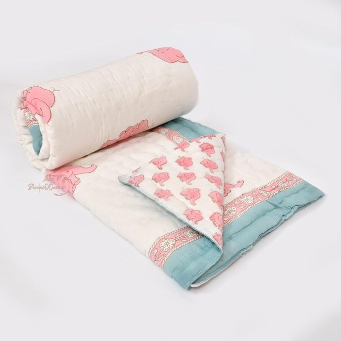 ORGANIC 100 COTTON BABY QUILT AC BLANKET COMFORTER 100 150CM 05 YEARS DESIGN 2