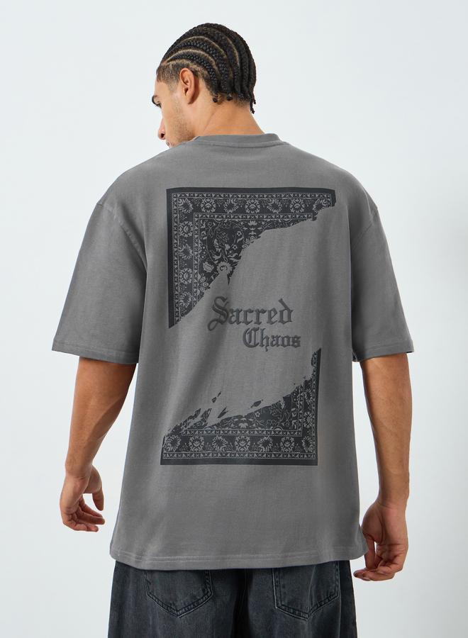 Styli Men Oversized Back Printed T-Shirt - Image 1