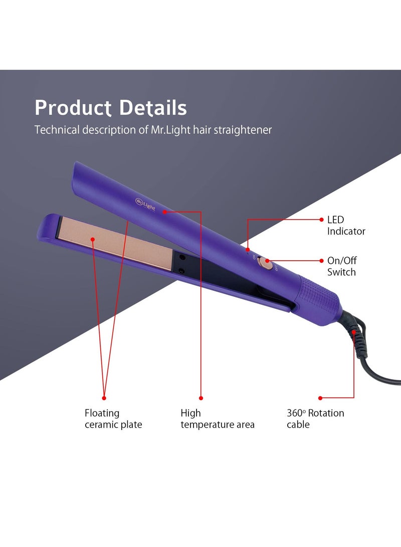 Mr. Light Professional Beauty Hair Straightener Flat UP Shine ON LED Indicator Light Fast Heating - Image 3